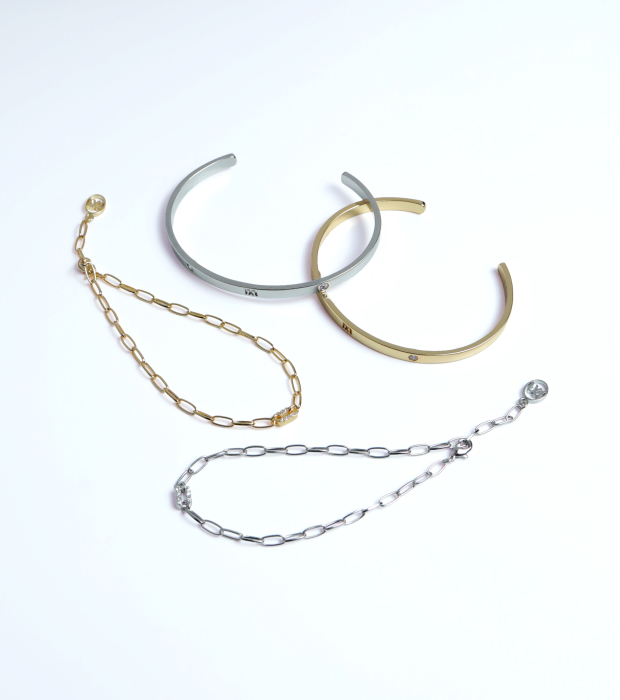 Metal Shine Bangle & Bracelet Set